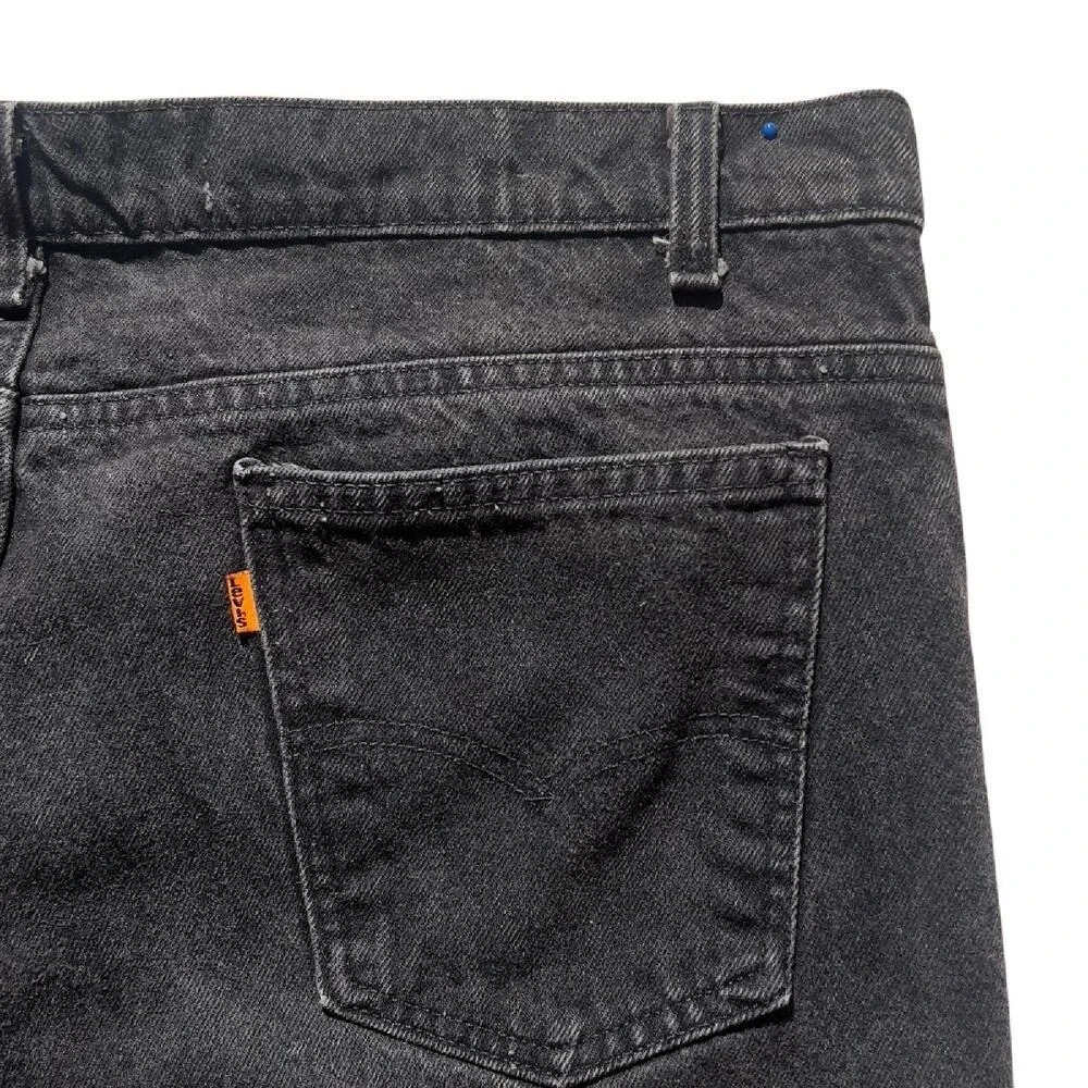 Levi's Vintage Orange Tab Denim Shorts 11in Black Wash Distressed 90's Size‎ 42